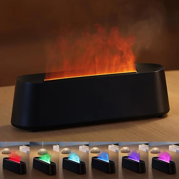 Green YALEDI Essential Oil Diffuser Fireplace Flame Fire Oil Diffuser 250ml Cool Carefully Designed