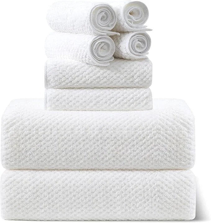 Contemporary Smuge 8pcs Bath Towel Set 2 Extra Large Bath Towel Sheets 2 Hand Towels and 4 Relaxed