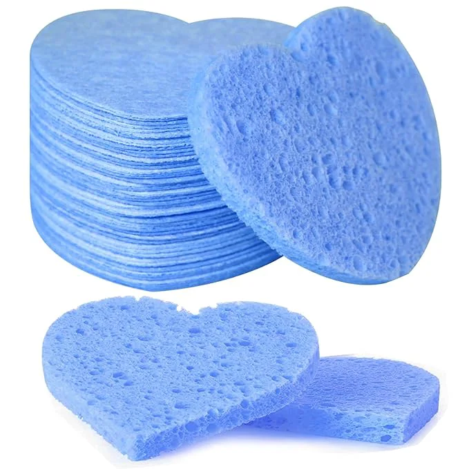 Luxury 50-Count Facial Sponges Compressed Natural Cellulose Face Sponge Clean