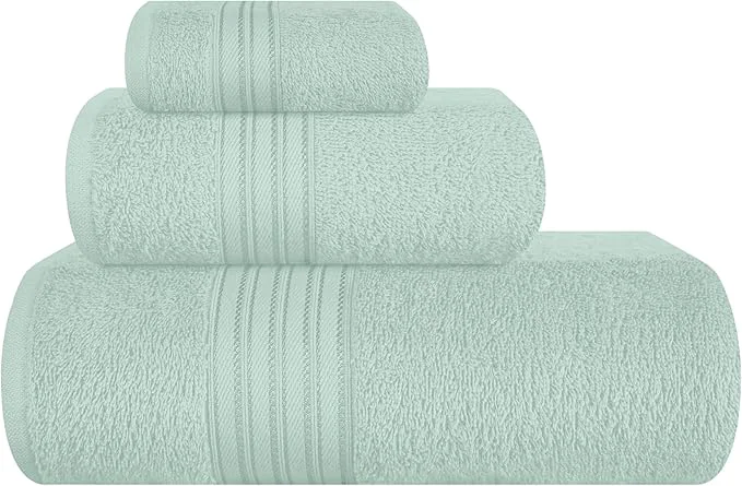Superior BOUTIQUO Ultra Soft 3 Pack Cotton Towel Set Contains a Bath Towels 28×55 inch Safe