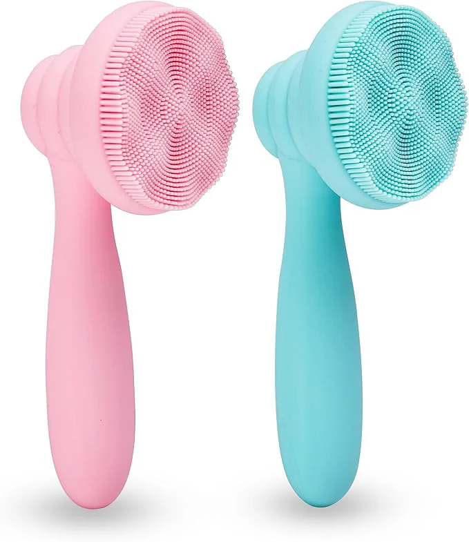 Traditional 2 PC Silicone Facial Cleansing Brush Facial Scrubber Manual Exfoliating Facial Exceptional