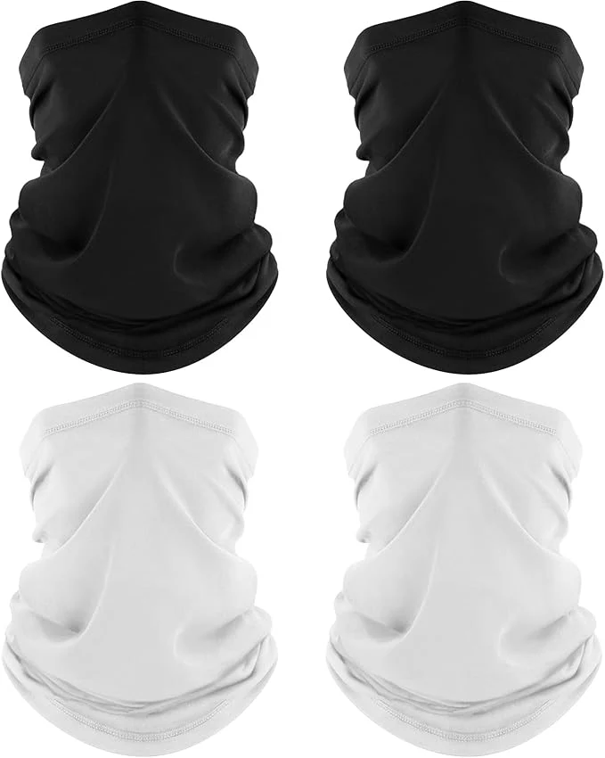 Sustainable ROXUN 4 Pack Neck Gaiter Cooling Breathable Face Mask UV Protection Scarf Trendy