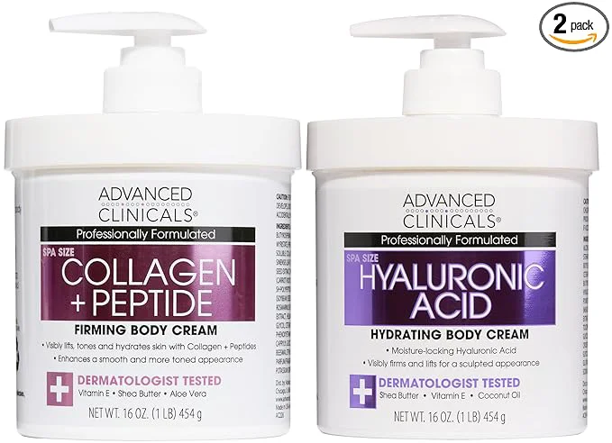 Optimized Advanced Clinicals Collagen Peptides Body Lotion Hyaluronic Acid Moisturizer User-Friendly