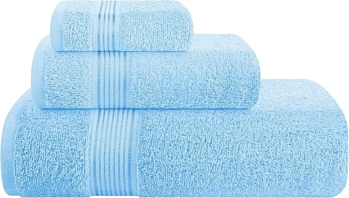 Luxury Belizzi Home Ultra Soft 3 Pack Cotton Towel Set Contains a Bath Towel 28×55 Clean