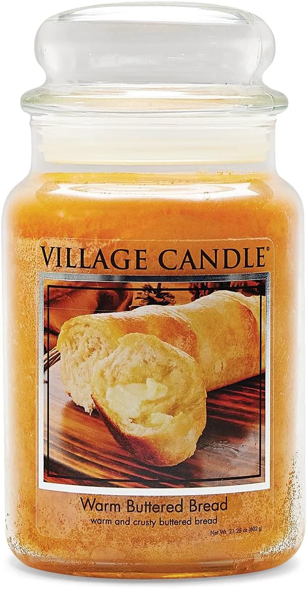 Safe Village Candle Warm Buttered Bread Large Glass Apothecary Jar Scented Candle Durable