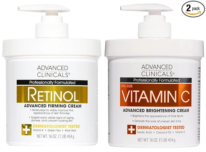 Elite Advanced Clinicals Retinol Body Lotion Brightening Vitamin C Lotion 2pc Flexible