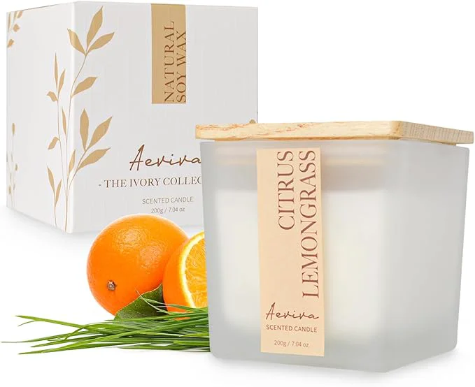 Reliable Scented Candle 7.04 oz Citrus Lemongrass Aromatherapy Candle Natural Soy Wax Specialty