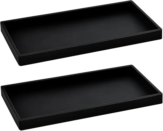 Long-Lasting 2PCS 11.8 L x 5 W Silicone Soap Dispenser Tray Bathroom Sink Vanity Trays Safe