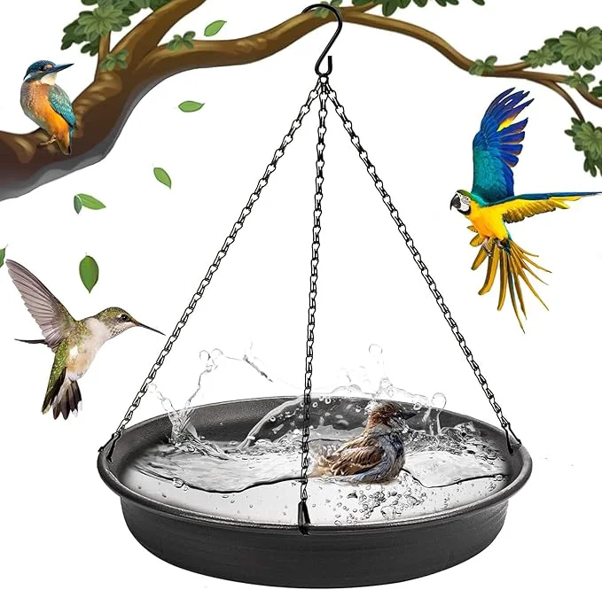Expertly Made Hanging Bird Bath Hanging Bird-Feeder Genuine