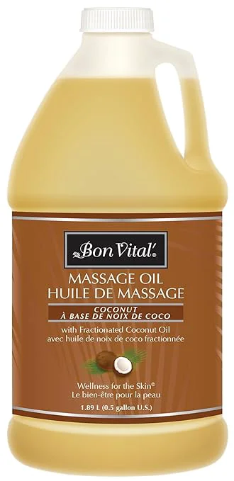 World-Class Bon Vital’ Coconut Massage Oil 1 2-Gallon Container Pure Fractionated Artisan