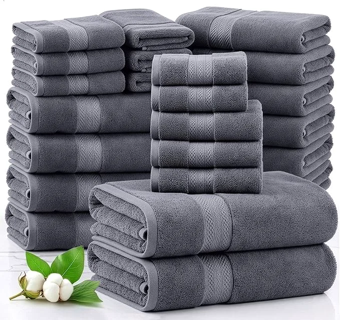 Top-Quality LANE LINEN Cotton Bath Towels Set Sustainable