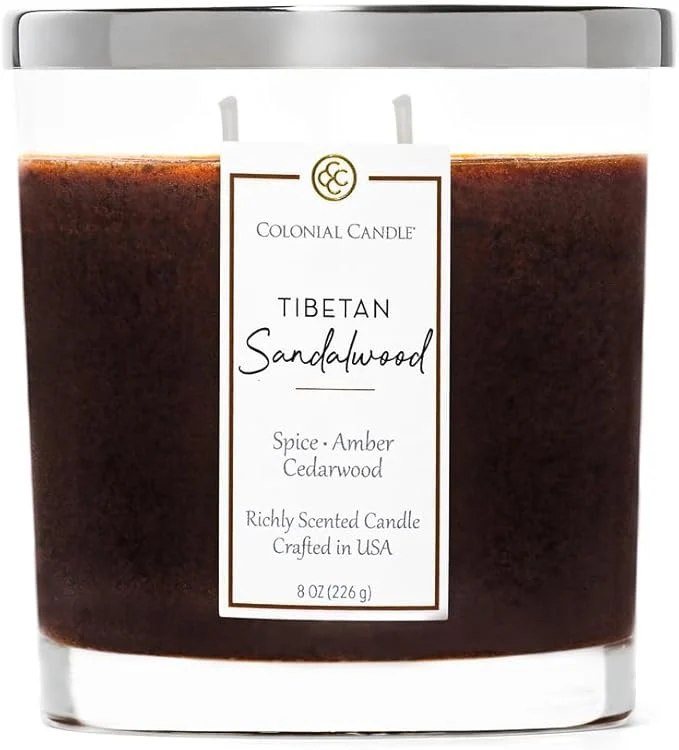 Organic Colonial Candle Tibetan Sandalwood Scented Candle Jar Highly Fragranced Candles Durable
