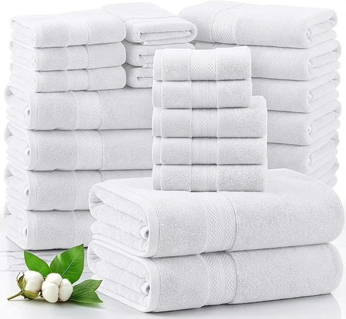 Modern LANE LINEN Cotton Bathroom Towel Set of 24 piece Eco-Friendly