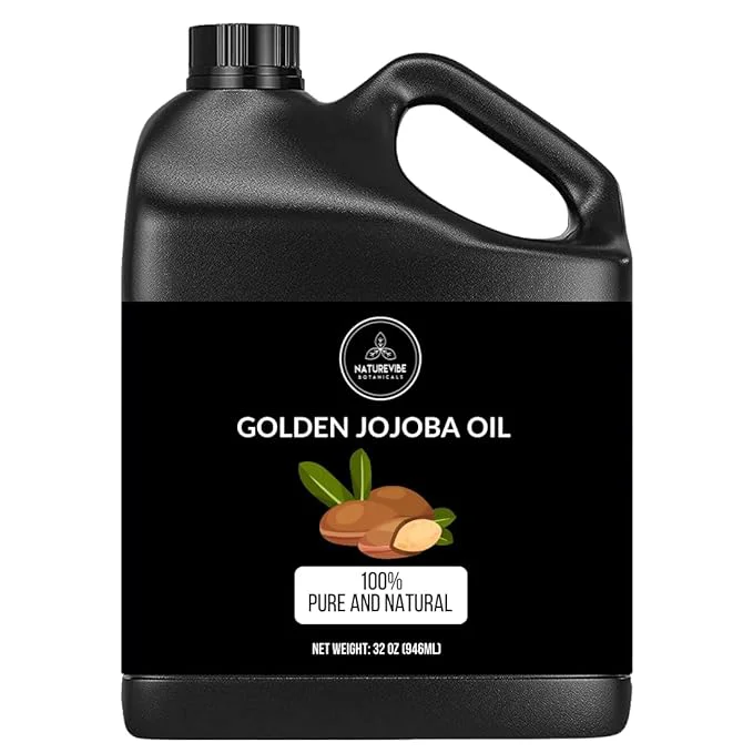 Advanced Naturevibe Botanicals Golden Jojoba Oil 32 oz – Pure Cold-Pressed Next-Generation