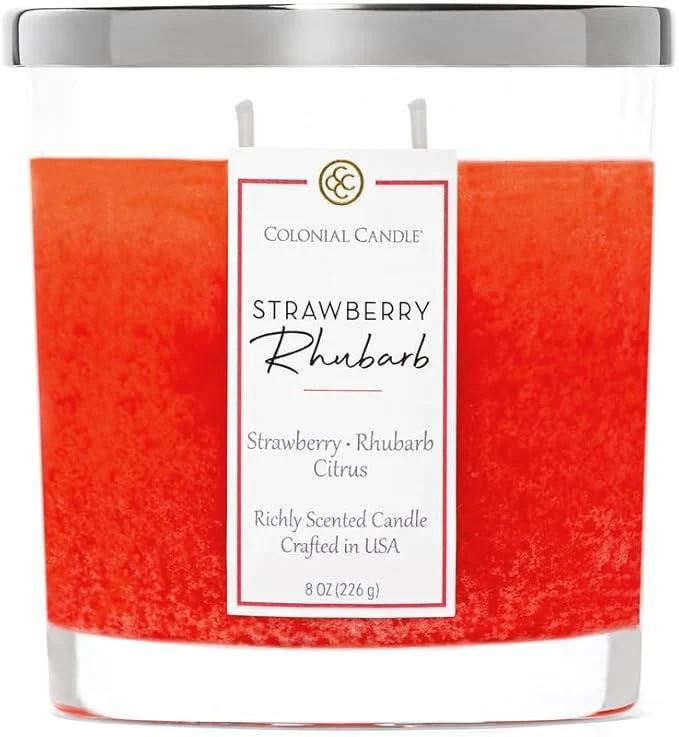 First-Class Colonial Candle Strawberry Rhubarb Scented Candle Jar Highly Fragranced Candles Practical