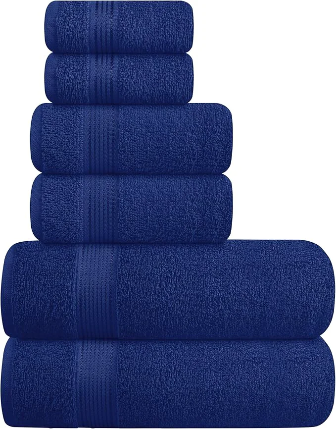 Official Elvana Home Ultra Soft 6 Pack Cotton Towel Set Contains 2 Bath Towels 28×55 Pure