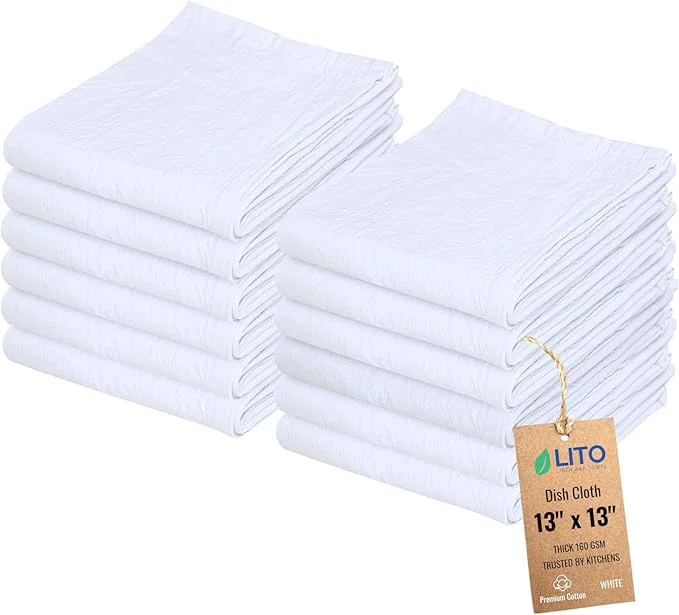 Fashionable Dish Cloths Cotton Kitchen Wash Cloth Shop Towels Absorbent and Lint High-Grade