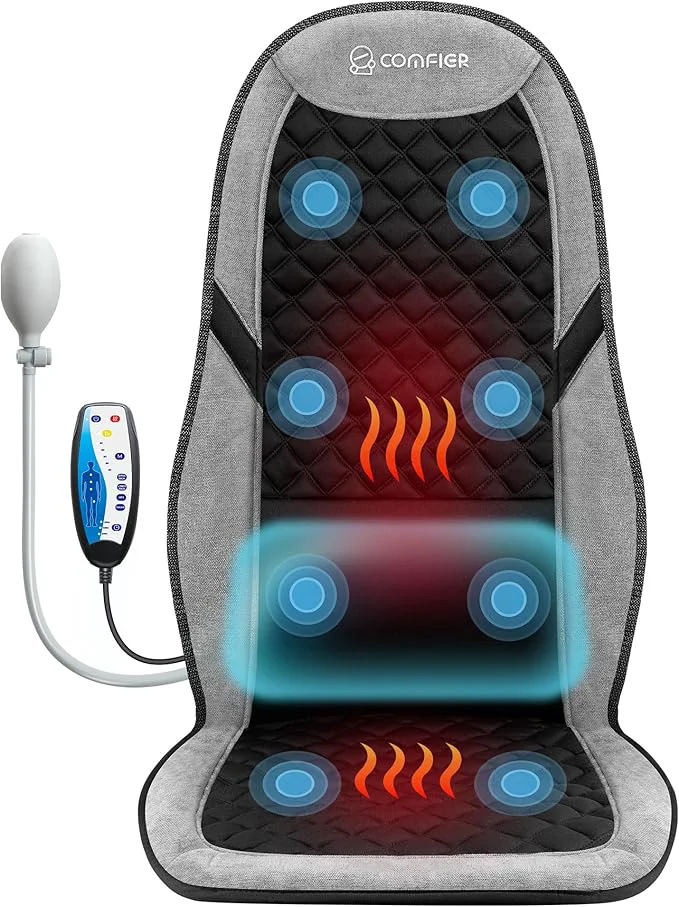Unique COMFIER Back Massager with Heat Massage Chair Pad Massage Seat Cushion with Green