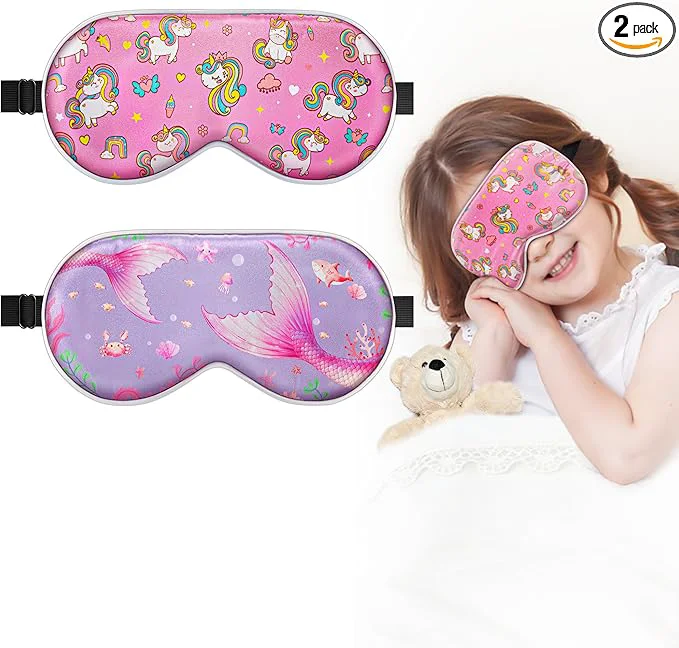 Detailed BeeVines Kids Mulberry Silk Sleep Mask 2 Pack Design Pure Practical