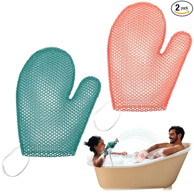 Fine Crafted Karenhi 2 Pcs Honeycomb Exfoliating Glove Bath Mitt Body Spa Scrubber Solid