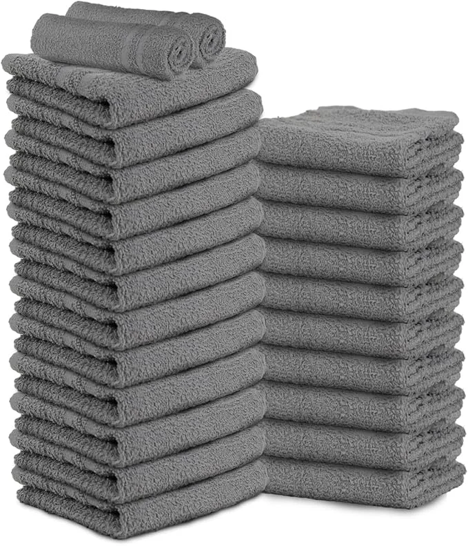 Expertly Made 24 Pack Dark Grey Hand Towels Cotton Spa Towel – 16×27 inches Highly Next-Generation
