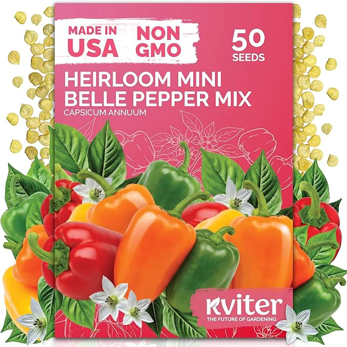 Exceptional KVITER 50 Mix Sweet Mini Peppers Seeds – Mini Sweet Peppers Seed Packets Bell Flexible