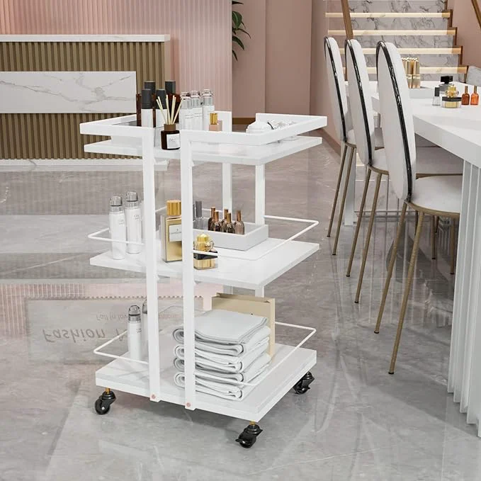 High-Quality Esthetician Cart with Wheels Salon Rolling Trolley Mobile Storage Organizer Convenient