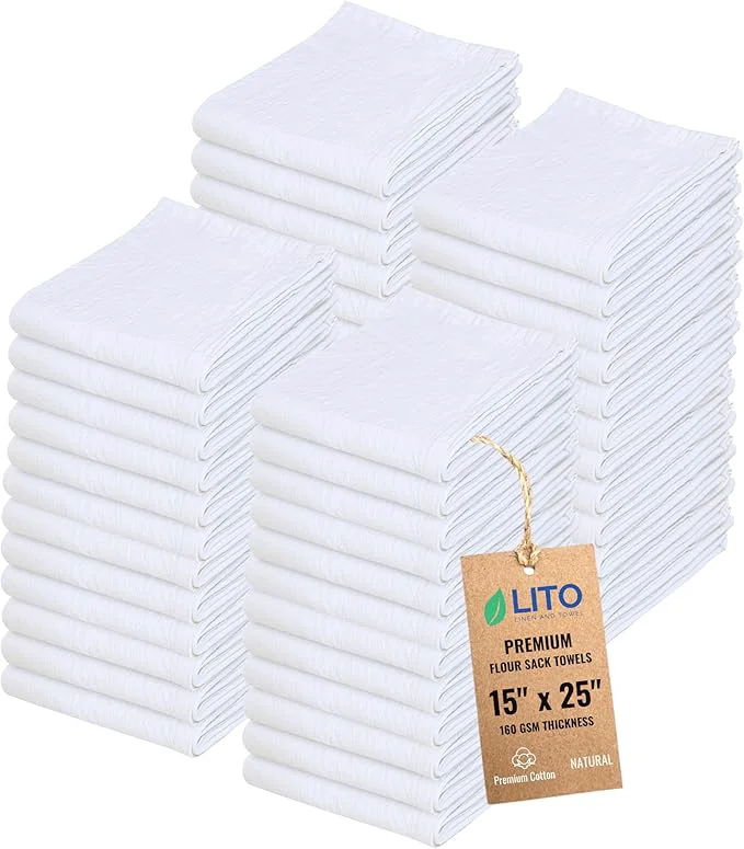 Convenient Flour Sack Towels Tea Towel for Crafts Kitchen Dish Cotton Blank Towel for Proven