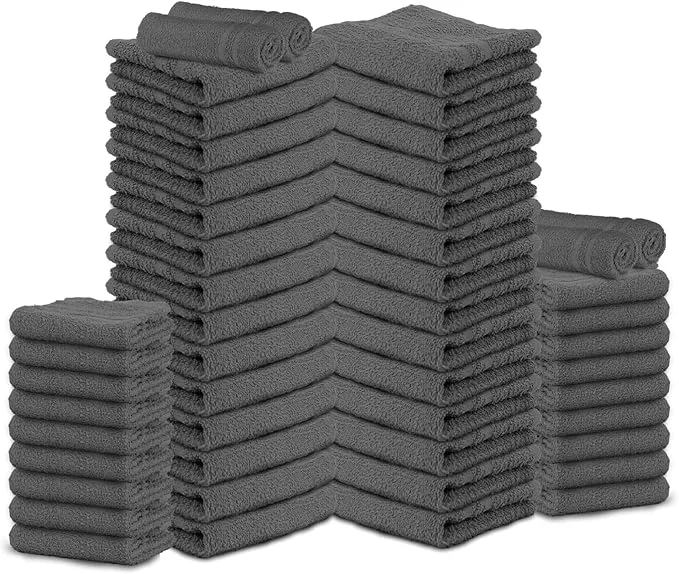 Expertly Made Salon Towels – 50 Pack Grey Hand Towels Cotton Spa Towels – 16×27 inches Authentic