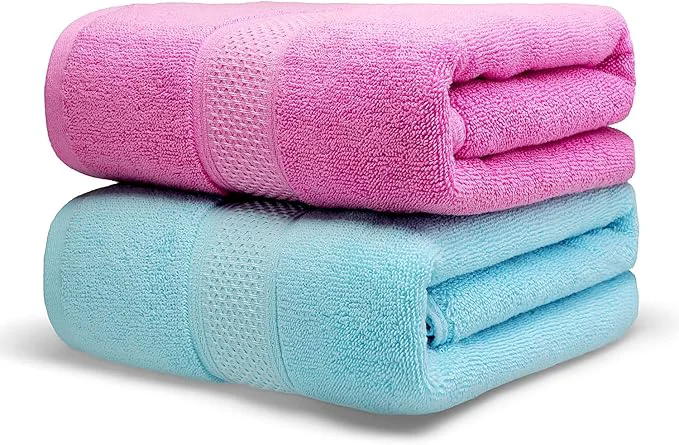 Durable Cotton Bath Towels Set 2-Piece Set Super Absorbent Quick Drying Suitable Specialty
