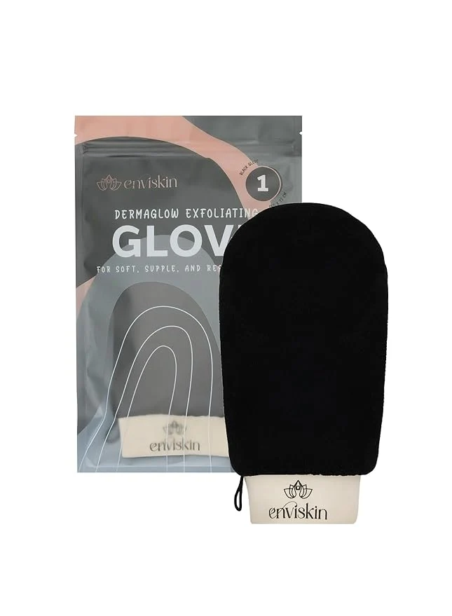 Powerful Dermaglow Deep Exfoliating Gloves- Black Genuine