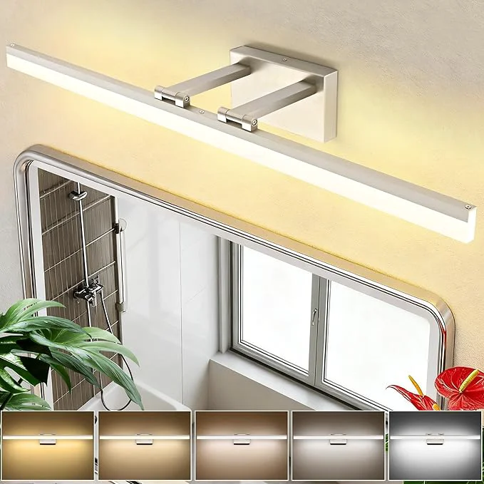 Exclusive SOLFART 39.4 Inch 5 Color Temperature Dimmable Brushed Nickel Bathroom Light Fine Crafted