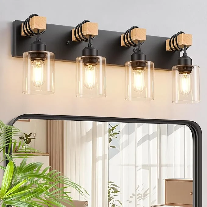 Lightweight Licperron 4-Lights Farmhouse Vanity Lights Durable