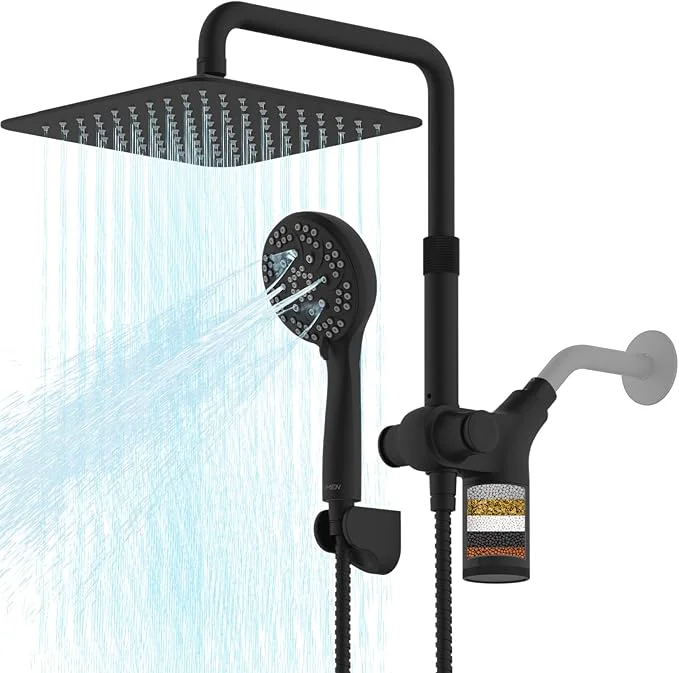 Elegant Ryamen Upgraded Dual Shower Heads Combo 10 inch Filtered Shower Head Premium