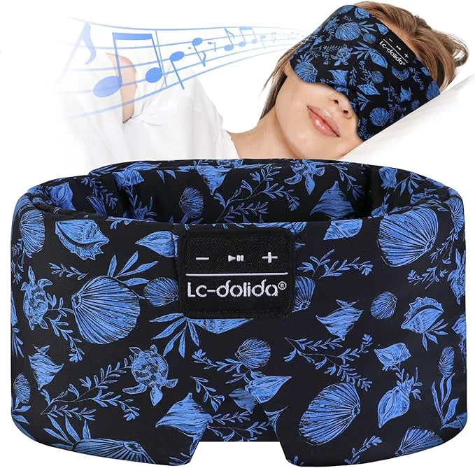 Efficient LC-dolida Sleep Mask with Bluetooth Headphones Extra Large Silk Eye Mask Trendy