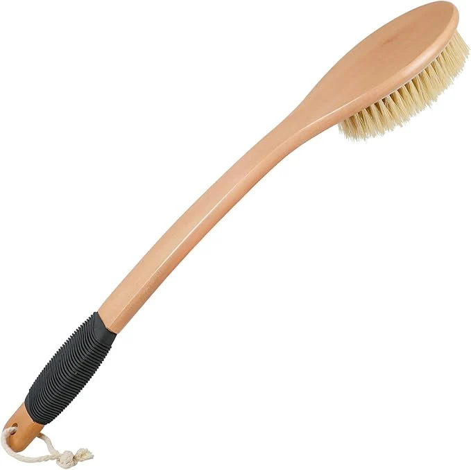 Smart OWIIZI Back Scrubber Brush for Shower Long Stiff Bristle Body Bath Brushes Luxury