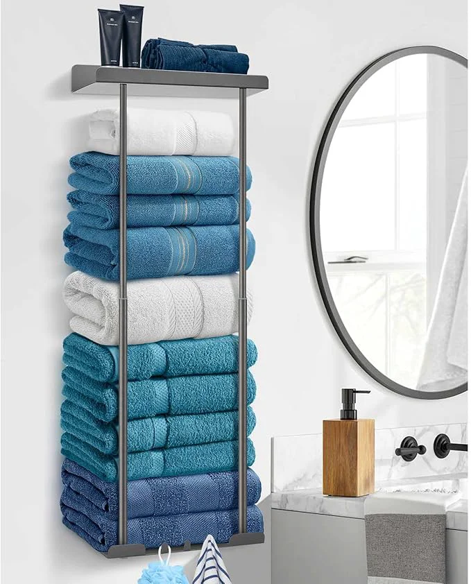 Top-Quality Hommtina Bathroom Towel Storage Black Towel Holder Bathroom Decor Aesthetic Premium Material