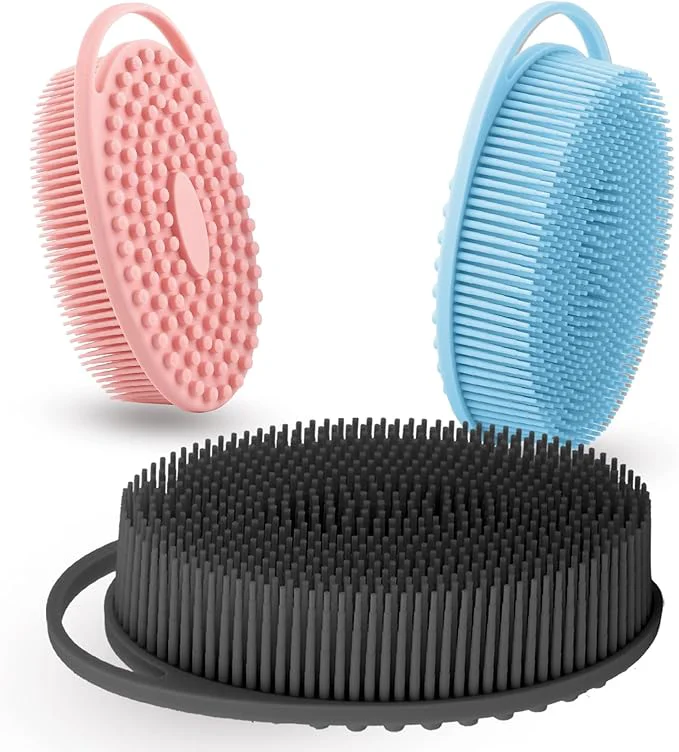 Relaxed Silicone Body Scrubber 3 Pack Silicone Loofah Exfoliating Body Scrubber Soft Original Design