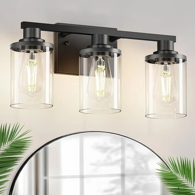 Top-Quality L LOHAS LED 3-Light Black Bathroom Light Fixtures Modern Bathroom Lighting Unique
