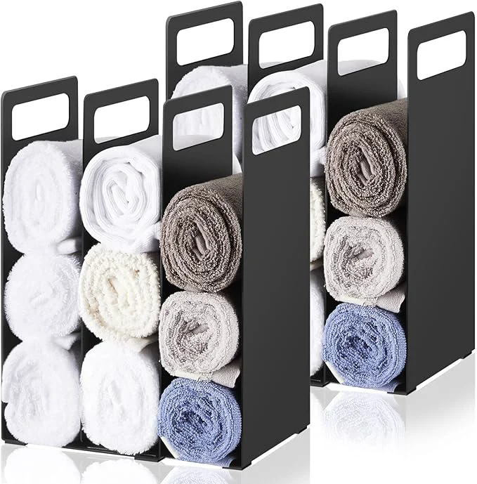 Artisan LEIFIDE Set of 4 Interlocking Towel Organizer Metal Bathroom Towel Storage Rack Traditional