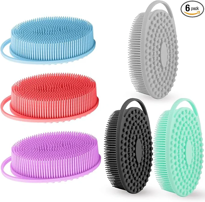Innovative Silicone Body Scrubber 6 Pack Silicone Loofah Exfoliating Body Scrubber Soft Optimized