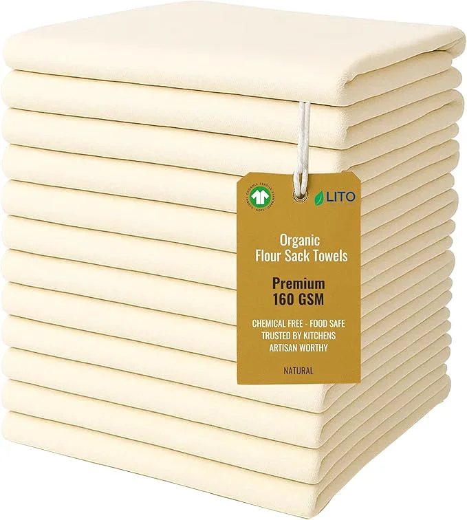 Exclusive Flour Sack Towels Tea Towel for Crafts Kitchen Dish Cotton Blank Towel for Professional