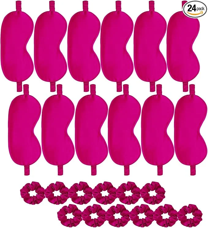 High-Quality 24Pcs Satin Eye Mask Silk Sleep Masks Silky Eyes Cover Blackout Blindfold Sophisticated