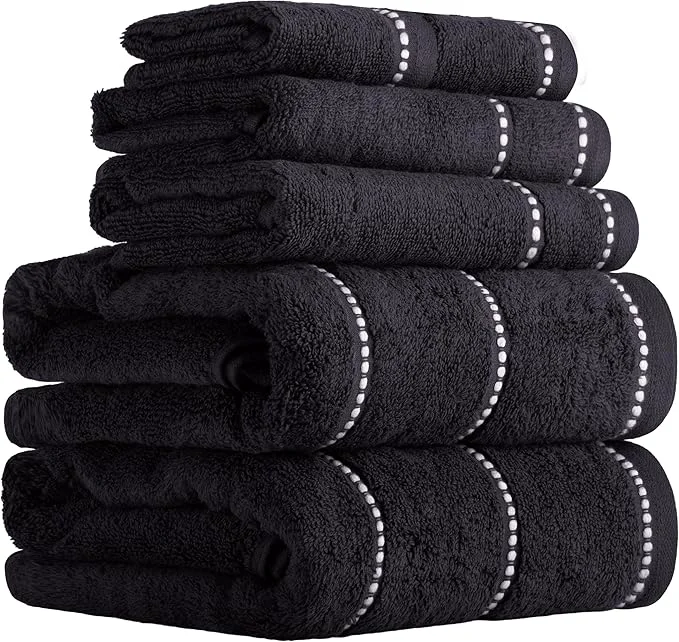Recyclable Lavish Home 6 Piece Bathroom Towels Set Artisan