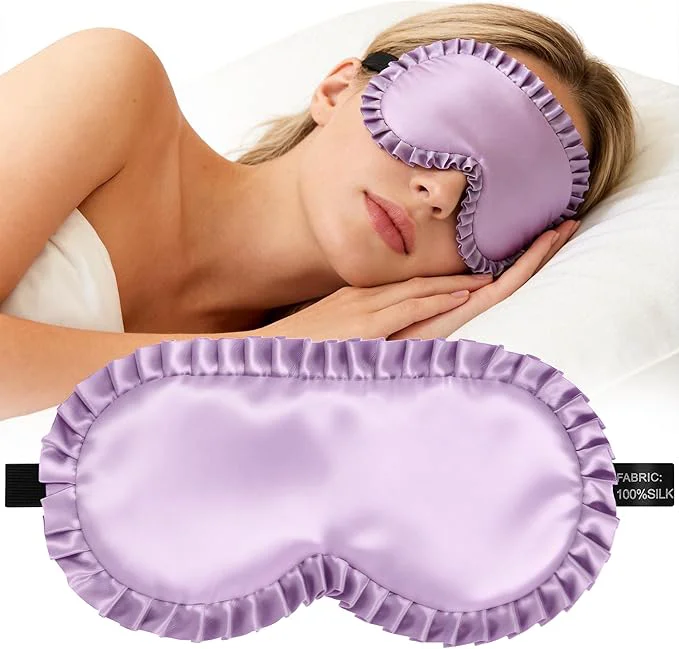 Fashionable Silk Sleep Mask for Women Mulberry Silk Eye Mask Soft Wavy Edge Eye Original Design