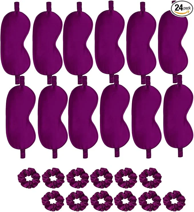 Expertly Made 24Pcs Satin Eye Mask Silk Sleep Masks Silky Eyes Cover Blackout Blindfold Reliable