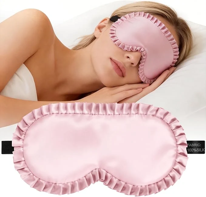 High-Quality Silk Sleep Mask for Women Mulberry Silk Eye Mask Soft Wavy Edge Eye Quality