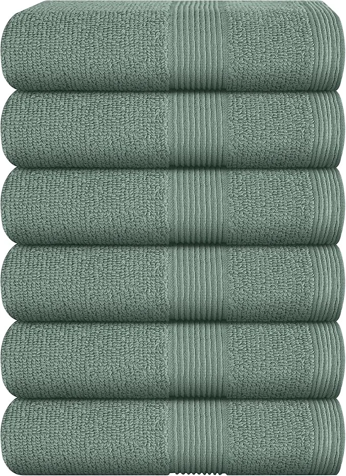 Luxury Belizzi Home Ultra Soft 6-Piece Hand Towel Set 16×28- Ringspun Cotton Consistent