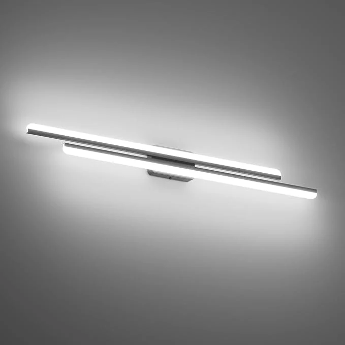 Innovative Ralbay 48 Matte Black Vanity Lights 48W Frosted Aluminum Modern LED Black Elegant