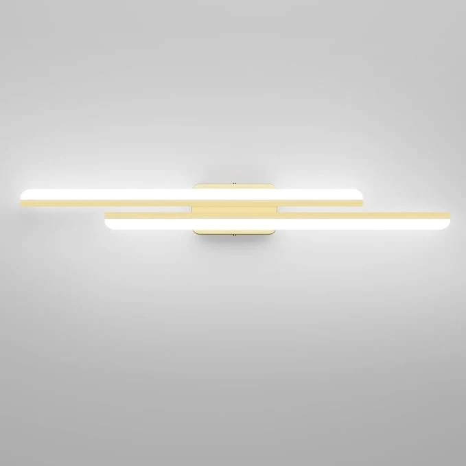 Detailed Ralbay 40 Modern LED Gold Vanity Lights 40W Frosted Aluminum Gold Bathroom Crafted